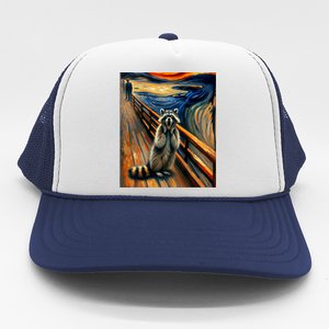 Expressionist Scream Raccoon Lovers | Artistic Raccoon Trucker Hat