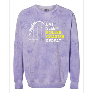 Eat Sleep Roller Coaster Repeat Funny Roller Coasters Colorblast Crewneck Sweatshirt