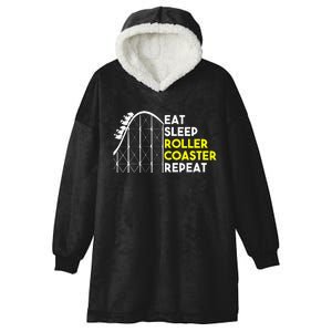 Eat Sleep Roller Coaster Repeat Funny Roller Coasters Hooded Wearable Blanket