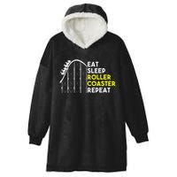 Eat Sleep Roller Coaster Repeat Funny Roller Coasters Hooded Wearable Blanket