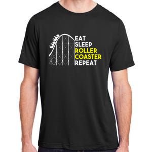 Eat Sleep Roller Coaster Repeat Funny Roller Coasters Adult ChromaSoft Performance T-Shirt