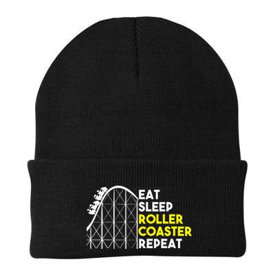 Eat Sleep Roller Coaster Repeat Funny Roller Coasters Knit Cap Winter Beanie