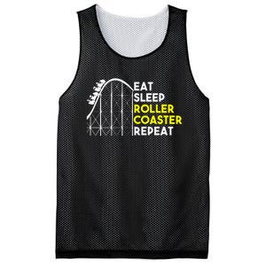 Eat Sleep Roller Coaster Repeat Funny Roller Coasters Mesh Reversible Basketball Jersey Tank