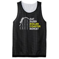 Eat Sleep Roller Coaster Repeat Funny Roller Coasters Mesh Reversible Basketball Jersey Tank