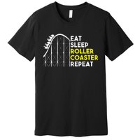 Eat Sleep Roller Coaster Repeat Funny Roller Coasters Premium T-Shirt