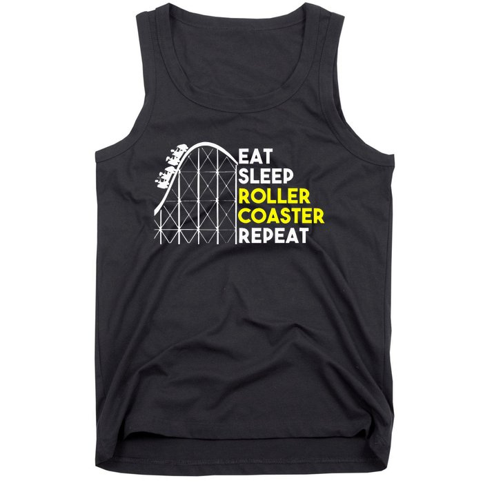 Eat Sleep Roller Coaster Repeat Funny Roller Coasters Tank Top