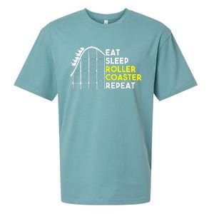 Eat Sleep Roller Coaster Repeat Funny Roller Coasters Sueded Cloud Jersey T-Shirt