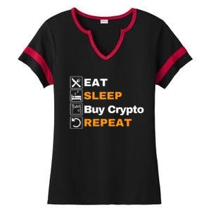 Eat Sleep Repeat Buy Crypto Bitcoin Blockchain Crypto Ladies Halftime Notch Neck Tee