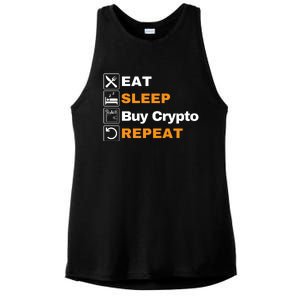 Eat Sleep Repeat Buy Crypto Bitcoin Blockchain Crypto Ladies PosiCharge Tri-Blend Wicking Tank