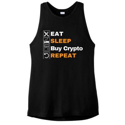 Eat Sleep Repeat Buy Crypto Bitcoin Blockchain Crypto Ladies PosiCharge Tri-Blend Wicking Tank