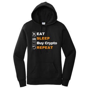 Eat Sleep Repeat Buy Crypto Bitcoin Blockchain Crypto Women's Pullover Hoodie