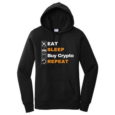 Eat Sleep Repeat Buy Crypto Bitcoin Blockchain Crypto Women's Pullover Hoodie