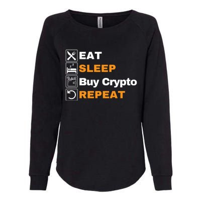 Eat Sleep Repeat Buy Crypto Bitcoin Blockchain Crypto Womens California Wash Sweatshirt