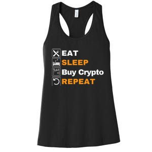 Eat Sleep Repeat Buy Crypto Bitcoin Blockchain Crypto Women's Racerback Tank