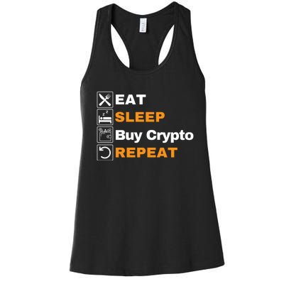 Eat Sleep Repeat Buy Crypto Bitcoin Blockchain Crypto Women's Racerback Tank