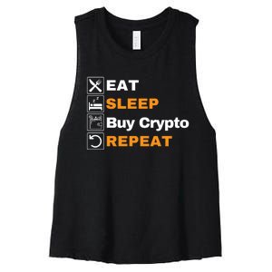 Eat Sleep Repeat Buy Crypto Bitcoin Blockchain Crypto Women's Racerback Cropped Tank