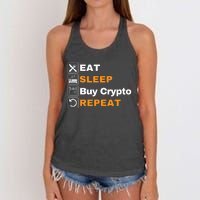 Eat Sleep Repeat Buy Crypto Bitcoin Blockchain Crypto Women's Knotted Racerback Tank