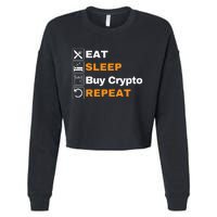 Eat Sleep Repeat Buy Crypto Bitcoin Blockchain Crypto Cropped Pullover Crew