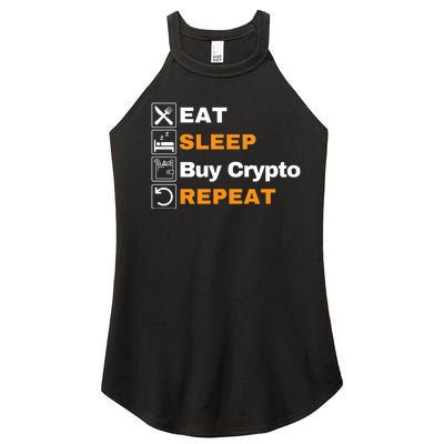 Eat Sleep Repeat Buy Crypto Bitcoin Blockchain Crypto Women's Perfect Tri Rocker Tank