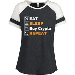 Eat Sleep Repeat Buy Crypto Bitcoin Blockchain Crypto Enza Ladies Jersey Colorblock Tee