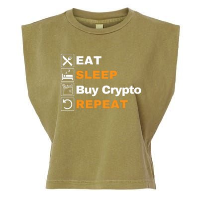 Eat Sleep Repeat Buy Crypto Bitcoin Blockchain Crypto Garment-Dyed Women's Muscle Tee