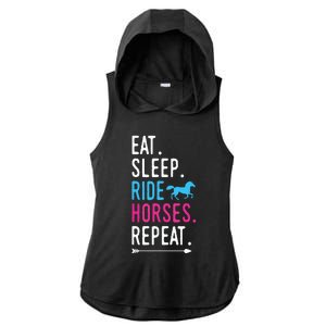 Eat Sleep Ride Horses Repeat Horse Ride Equestrian For Girl Ladies PosiCharge Tri-Blend Wicking Draft Hoodie Tank