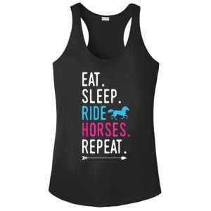 Eat Sleep Ride Horses Repeat Horse Ride Equestrian For Girl Ladies PosiCharge Competitor Racerback Tank