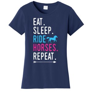 Eat Sleep Ride Horses Repeat Horse Ride Equestrian For Girl Women's T-Shirt