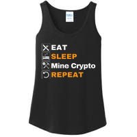 Eat Sleep Repeat Mine Crypto Bitcoin Blockchain DeFi HODL Ladies Essential Tank