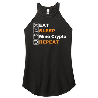 Eat Sleep Repeat Mine Crypto Bitcoin Blockchain DeFi HODL Women’s Perfect Tri Rocker Tank