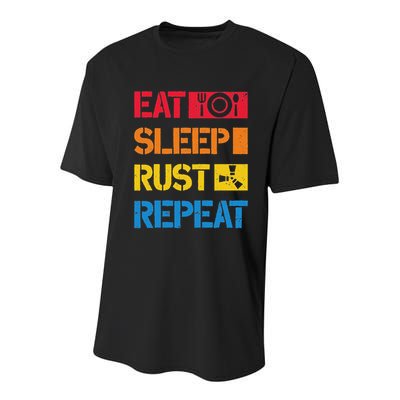 Eat Sleep Rust Repeat Funny Programmer Coder Programming Youth Performance Sprint T-Shirt