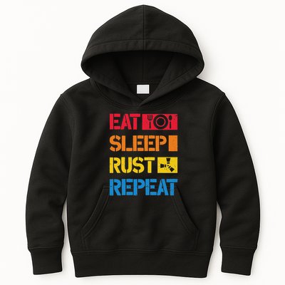 Eat Sleep Rust Repeat Funny Programmer Coder Programming Kids Hoodie