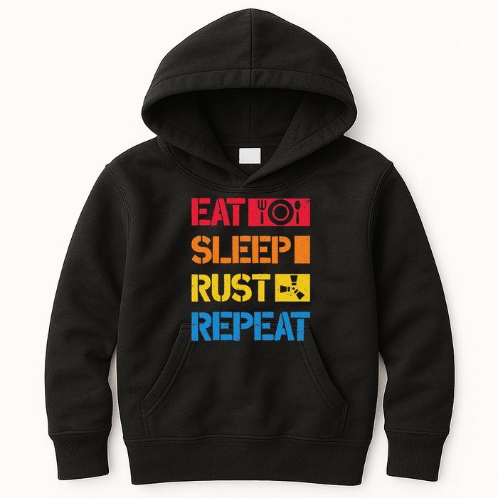 Eat Sleep Rust Repeat Funny Programmer Coder Programming Kids Hoodie