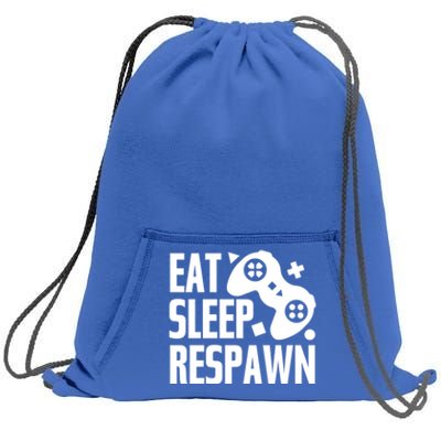 Eat Sleep Respawn Funny Video Gamer Gaming Humor Joke Cool Gift Sweatshirt Cinch Pack Bag