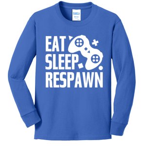 Eat Sleep Respawn Funny Video Gamer Gaming Humor Joke Cool Gift Kids Long Sleeve Shirt