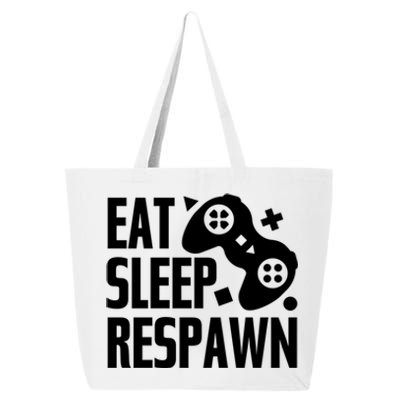 Eat Sleep Respawn Funny Video Gamer Gaming Humor Joke Cool Gift 25L Jumbo Tote