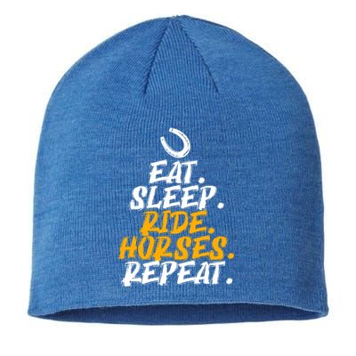 Eat Sleep Ride Horses Repeat Horse Horseback Riding Cool Gift Sustainable Beanie