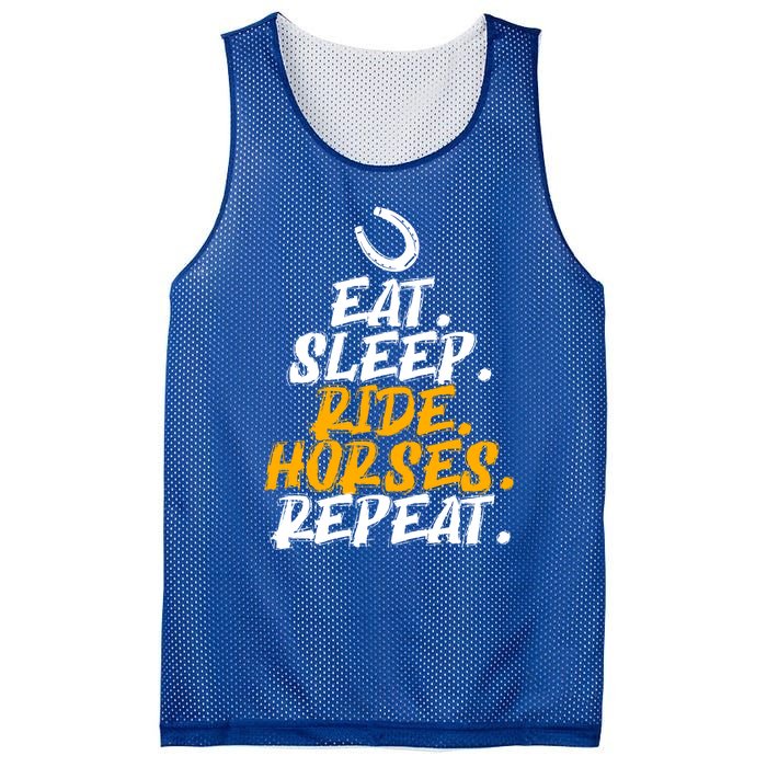 Eat Sleep Ride Horses Repeat Horse Horseback Riding Cool Gift Mesh Reversible Basketball Jersey Tank