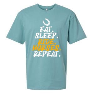 Eat Sleep Ride Horses Repeat Horse Horseback Riding Cool Gift Sueded Cloud Jersey T-Shirt