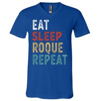 Eat Sleep Roque Repeat Funny Roque Player Gift Idea Vintage Gift V-Neck T-Shirt