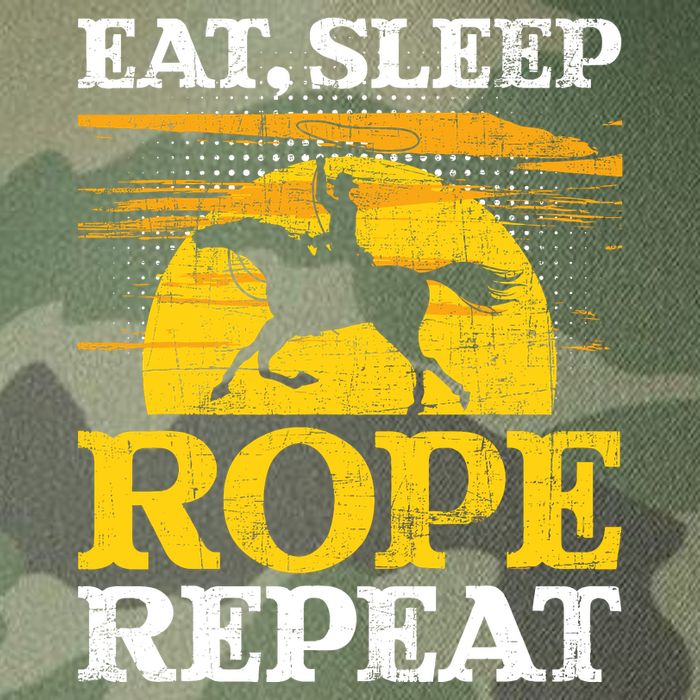 Eat Sleep Rope Repeat Cowboy Header Heeler Roping Lover Legacy Tie Dye Trucker Hat