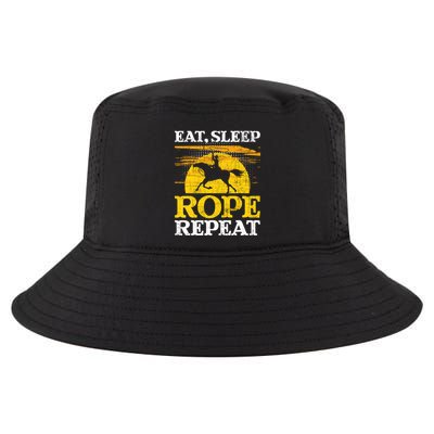 Eat Sleep Rope Repeat Cowboy Header Heeler Roping Lover Cool Comfort Performance Bucket Hat
