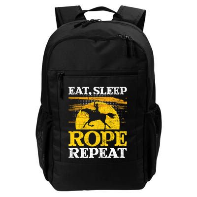 Eat Sleep Rope Repeat Cowboy Header Heeler Roping Lover Backpack
