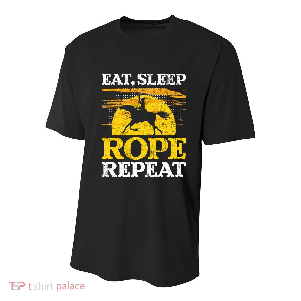 Eat Sleep Rope Repeat Cowboy Header Heeler Roping Lover Youth Performance Sprint T-Shirt