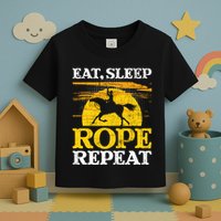 Eat Sleep Rope Repeat Cowboy Header Heeler Roping Lover Toddler T-Shirt