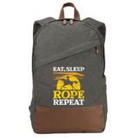 Eat Sleep Rope Repeat Cowboy Header Heeler Roping Lover Cotton Canvas Backpack
