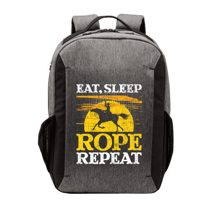 Eat Sleep Rope Repeat Cowboy Header Heeler Roping Lover Vector Backpack