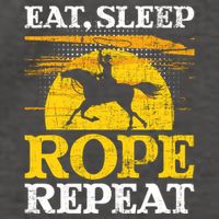 Eat Sleep Rope Repeat Cowboy Header Heeler Roping Lover Vector Backpack