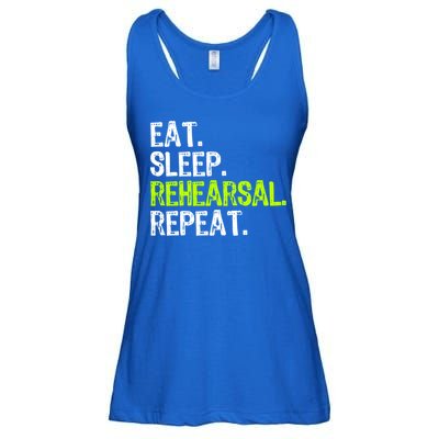 Eat Sleep Rehearsal Repeat Theatre Actor Theater Funny Gift Ladies Essential Flowy Tank