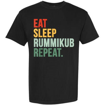 Eat Sleep Rummikub Repeat Multicolored Font Garment-Dyed Heavyweight T-Shirt